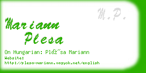 mariann plesa business card